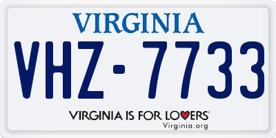 VA license plate VHZ7733