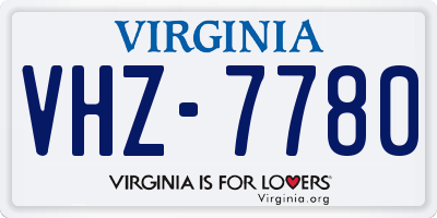 VA license plate VHZ7780