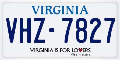 VA license plate VHZ7827