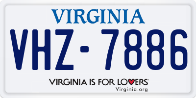 VA license plate VHZ7886