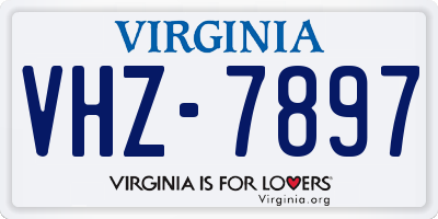 VA license plate VHZ7897