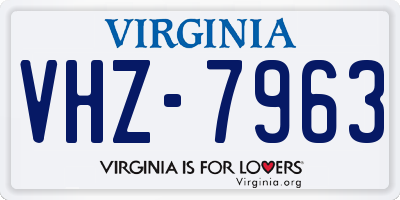 VA license plate VHZ7963