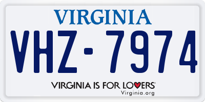 VA license plate VHZ7974