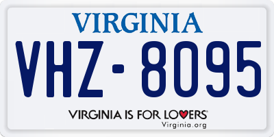 VA license plate VHZ8095