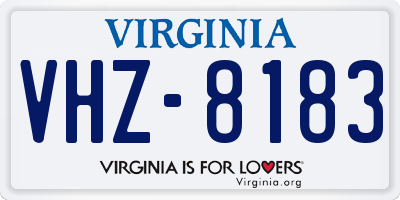 VA license plate VHZ8183