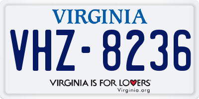 VA license plate VHZ8236