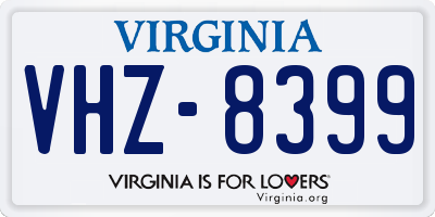 VA license plate VHZ8399