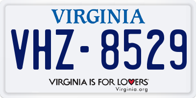 VA license plate VHZ8529