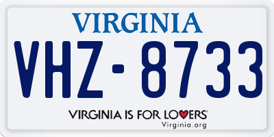 VA license plate VHZ8733