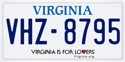 VA license plate VHZ8795