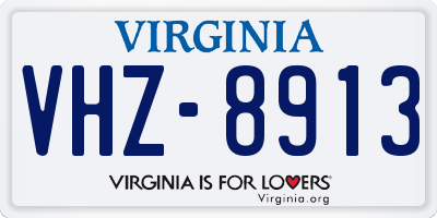 VA license plate VHZ8913
