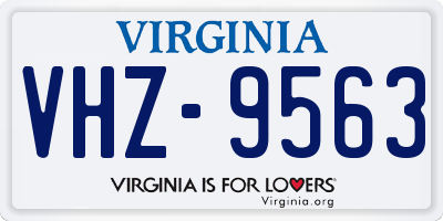 VA license plate VHZ9563