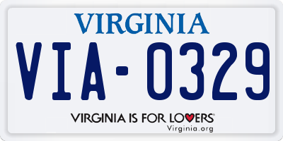 VA license plate VIA0329