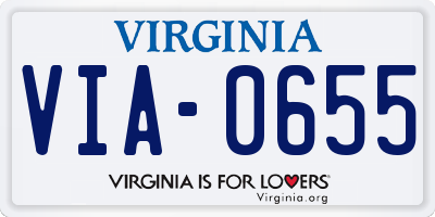 VA license plate VIA0655