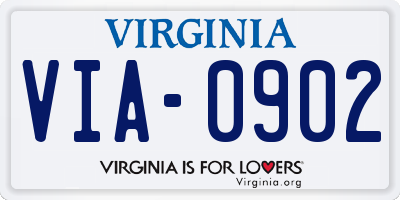 VA license plate VIA0902
