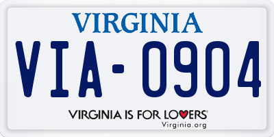 VA license plate VIA0904