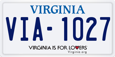 VA license plate VIA1027