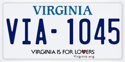 VA license plate VIA1045