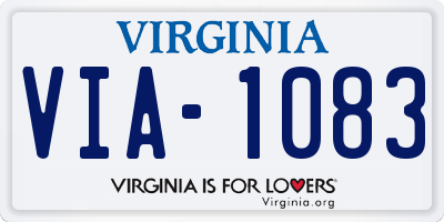 VA license plate VIA1083