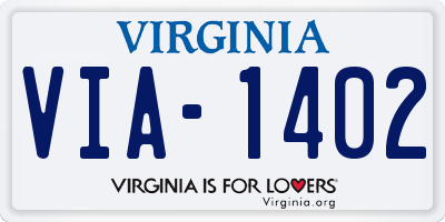 VA license plate VIA1402