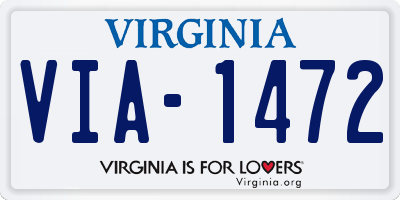 VA license plate VIA1472