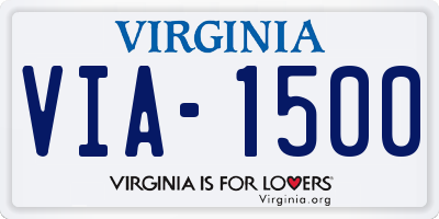 VA license plate VIA1500