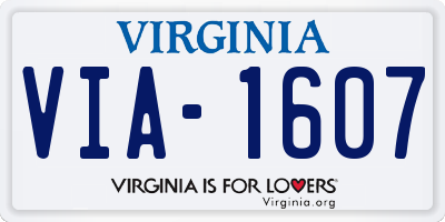 VA license plate VIA1607