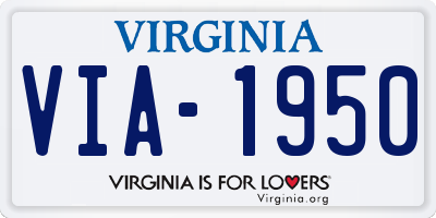 VA license plate VIA1950