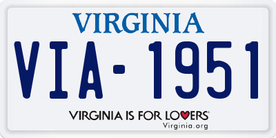VA license plate VIA1951