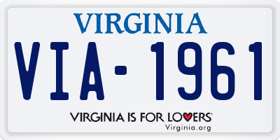 VA license plate VIA1961