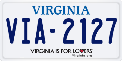 VA license plate VIA2127