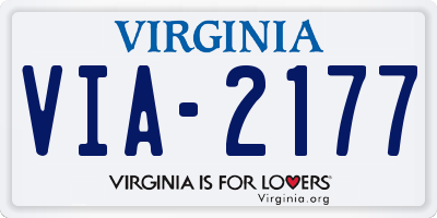 VA license plate VIA2177