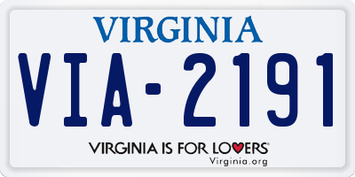 VA license plate VIA2191