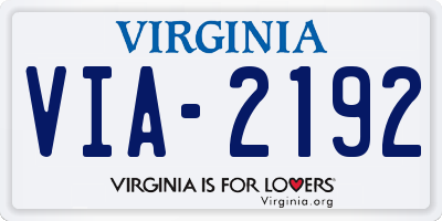 VA license plate VIA2192