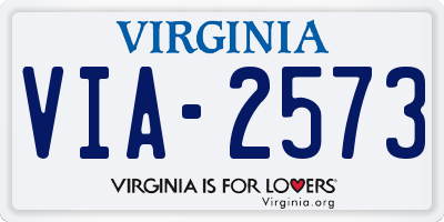 VA license plate VIA2573