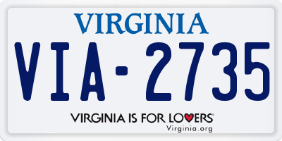 VA license plate VIA2735