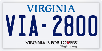 VA license plate VIA2800