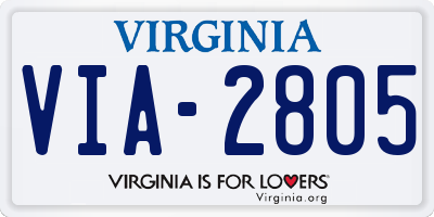 VA license plate VIA2805
