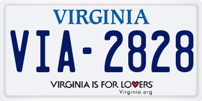 VA license plate VIA2828