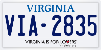 VA license plate VIA2835