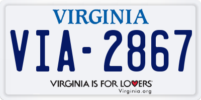 VA license plate VIA2867