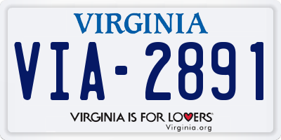 VA license plate VIA2891