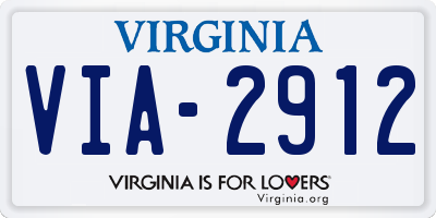 VA license plate VIA2912