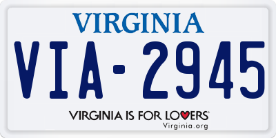 VA license plate VIA2945