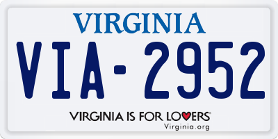 VA license plate VIA2952