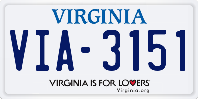 VA license plate VIA3151