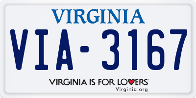 VA license plate VIA3167