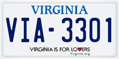 VA license plate VIA3301