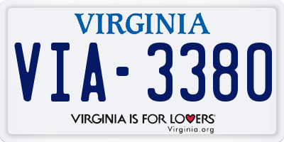 VA license plate VIA3380