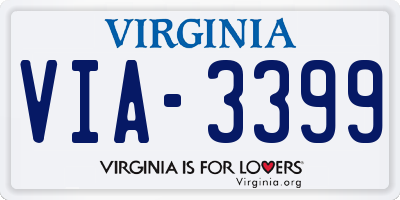 VA license plate VIA3399